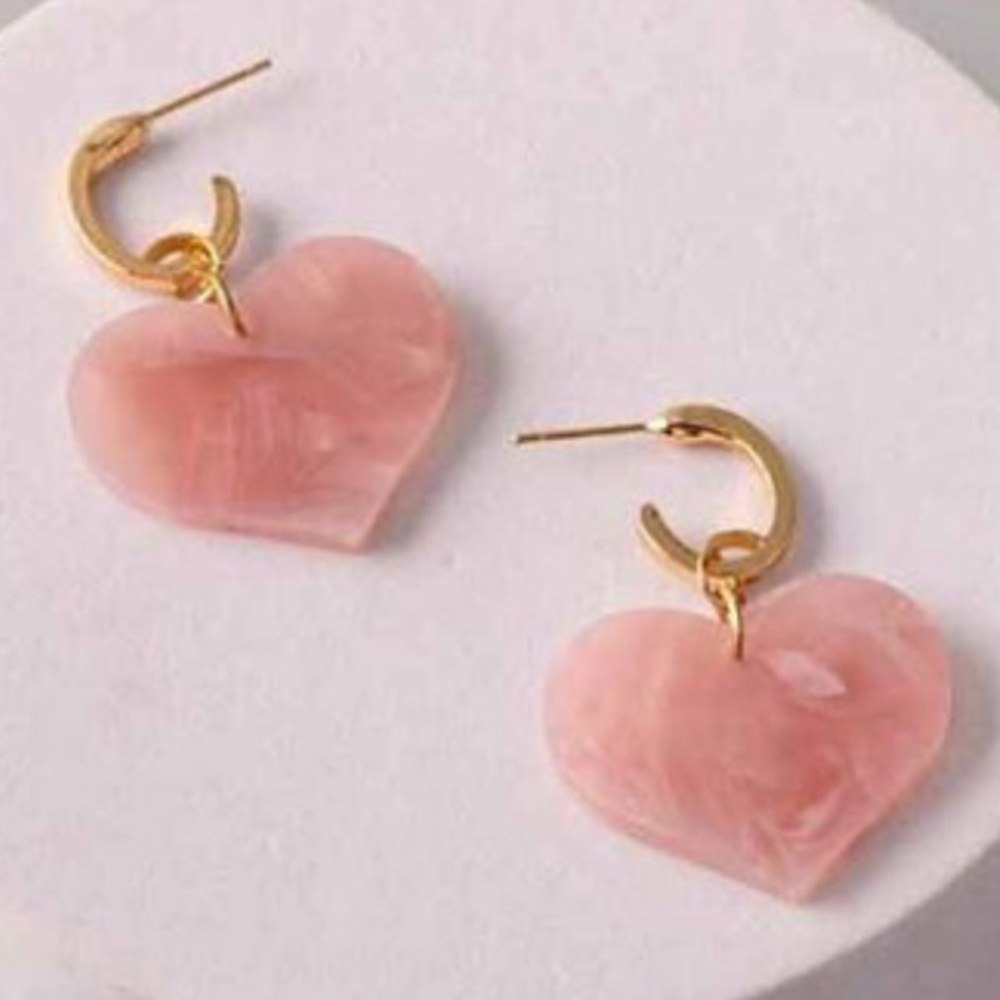 Pink Heart Earrings NEW